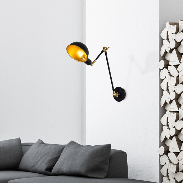 Opviq Sivani - MR-658 Lámpara de pared Negro y dorado Opviq Sivani - MR-658 Lámpara de pared Negro y dorado
